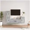 Image de Ensemble de Meubles TV 4 pcs, Armoires de Télévision Murales, Meubles Télé Salon Salle de Séjour Intérieur, Gris Béton Bois d'Ingénierie
