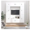 Image de Ensemble de Meubles TV 8 pcs, Armoires de Télévision Murales, Meubles Télé Salon Salle de Séjour Intérieur, Blanc Bois d'Ingénierie