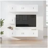 Image de Ensemble de meubles TV 7 pcs Blanc Bois d'ingénierie