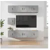 Image de Ensemble de Meubles TV 7 pcs, Armoires de Télévision Murales, Meubles Télé Salon Salle de Séjour Intérieur, Gris Béton Bois d'Ingénierie
