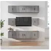Image de Ensemble de Meubles TV 8 pcs, Armoires de Télévision Murales, Meubles Télé Salon Salle de Séjour Intérieur, Sonoma Gris Bois d'Ingénierie