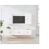 Image de Ensemble de Meubles TV 5 pcs, Armoires de Télévision Murales, Meubles Télé Salon Salle de Séjour Intérieur, Blanc Bois d'Ingénierie