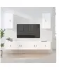 Image de Ensemble de Meubles TV 6 pcs, Armoires de Télévision Murales, Meubles Télé Salon Salle de Séjour Intérieur, Blanc Bois d'Ingénierie