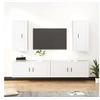 Image de Ensemble de Meubles TV 4 pcs, Armoires de Télévision Murales, Meubles Télé Salon Salle de Séjour Intérieur, Blanc Bois d'Ingénierie