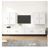 Image de Ensemble de Meubles TV 8 pcs, Armoires de Télévision Murales, Meubles Télé Salon Salle de Séjour Intérieur, Blanc Bois d'Ingénierie