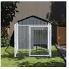 Image de Niche pour Chien avec Cour, Abri pour Chien avec Toit, Cage pour Animaux de Compagnie, Maison d'Extérieur Patio, 172351
