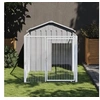 Image de Niche pour Chien avec Cour, Abri pour Chien avec Toit, Cage pour Animaux de Compagnie, Maison d'Extérieur Patio, Gris 172352