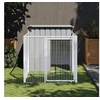 Image de Niche pour Chien avec Cour, Abri pour Chien avec Toit, Cage pour Animaux de Compagnie, Maison d'Extérieur Patio, Gris 172358
