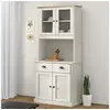 Image de Buffet haut VIGO blanc 78x40x175 cm bois massif de pin, armoire, armoire de rangement, buffet haut, armoire latérale, armoire haute