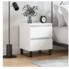 Image de Table de Chevet, Armoire de Nuit avec 2 Tiroirs, Armoire de Lit avec Rangement, Meuble de Chambre ï¿½ Coucher, Blanc Bois d'Ingï¿½nierie