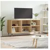 Image de Meuble TV, Armoire de Télévision avec 6 Compartiments et Pieds, Meuble Télé avec Rangement Salon Salle de Séjour, Chêne Sonoma Bois d'Ingénierie