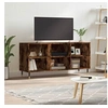 Image de Meuble TV, Armoire de Télévision avec 6 Compartiments et Pieds, Meuble Télé avec Rangement Salon Salle de Séjour, Chêne Fumé Bois d'Ingénierie