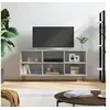 Image de Meuble TV, Armoire de Télévision avec 6 Compartiments et Pieds, Meuble Télé avec Rangement Salon Salle de Séjour, Gris Sonoma Bois d'Ingénierie