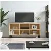 Image de Meuble TV, Armoire de Télévision avec 6 Compartiments et Pieds, Meuble Télé avec Rangement Salon Salle de Séjour, Chêne Sonoma Bois d'Ingénierie