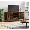 Image de Meuble TV, Armoire de Télévision avec 4 Compartiments et Pieds, Meuble Télé avec Rangement Salon Salle de Séjour, Chêne Fumé Bois d'Ingénierie