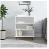Image de Buffet blanc brillant 57x35x70 cm bois d ingénierie