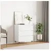 Image de Buffet, Armoire Latérale, Commode avec Pieds, Meuble de Rangement, Organisateur de Salon Salle de Séjour, Blanc Bois d'Ingénierie