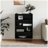 Image de Buffet haut noir 57x35x90 cm bois d ingénierie