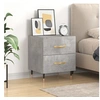 Image de Table de Chevet, Armoire de Nuit avec Tiroirs et Pieds, Table de Nuit avec Rangement, Armoire de Lit Chambre, Moderne, Gris Béton Bois d'Ingénierie