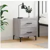 Image de Table de Chevet, Armoire de Nuit avec Tiroirs, Table de Nuit avec Pieds, Meuble de Rangement Chambre, Moderne, Gris Sonoma Bois d'Ingénierie