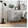 Image de Table de Chevet, Armoire de Nuit avec Tiroirs, Table de Nuit avec Pieds, Meuble de Rangement Chambre, Moderne, Gris Béton Bois d'Ingénierie