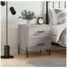 Image de Table de Chevet, Armoire de Nuit avec Tiroirs, Table de Nuit avec Pieds, Meuble de Rangement Chambre, Moderne, Gris Sonoma Bois d'Ingénierie