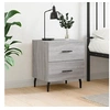 Image de Table de Chevet, Armoire de Nuit avec Tiroirs, Table de Nuit avec Pieds, Meuble de Rangement Chambre, Moderne, Gris Sonoma Bois d'Ingï¿½nierie