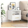 Image de Table de chevet blanc 40x35x47,5 cm bois d'ingénierie, armoire, armoire latérale, support de téléphone, table de chevet