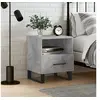 Image de Table de chevet gris béton 40x35x47,5 cm bois d'ingénierie, armoire, armoire latérale, support de téléphone, table de chevet
