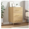 Image de Table de Chevet, Table de Nuit avec Tiroir, Armoire de Chevet, Meuble de Rangement Salon Chambre à Coucher, Moderne, Chêne Sonoma Bois d'Ingénierie