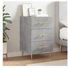 Image de Table de Chevet, Table de Nuit avec Tiroir, Armoire de Chevet, Meuble de Rangement Salon Chambre à Coucher, Moderne, Gris Béton Bois d'Ingénierie