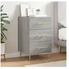 Image de Table de Chevet, Table de Nuit avec Tiroir, Armoire de Chevet, Meuble de Rangement Salon Chambre à Coucher, Moderne, Sonoma Gris Bois d'Ingénierie