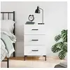 Image de Table de Chevet, Table de Nuit avec Tiroir, Armoire de Chevet, Meuble de Rangement Salon Chambre à Coucher, Moderne, Blanc Bois d'Ingénierie 827660