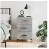 Image de Table de Chevet, Table de Nuit avec Tiroir, Armoire de Chevet, Meuble de Rangement Salon Chambre à Coucher, Moderne, Gris Béton Bois d'Ingénierie