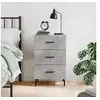 Image de Table de Chevet, Table de Nuit avec Tiroir, Armoire de Chevet, Meuble de Rangement Salon Chambre à Coucher, Moderne, Sonoma Gris Bois d'Ingénierie