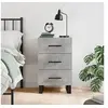 Image de Table de Chevet, Table de Nuit avec Tiroir, Armoire de Chevet, Meuble de Rangement Salon Chambre à Coucher, Moderne, Gris Béton Bois d'Ingénierie