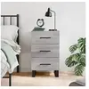 Image de Table de Chevet, Table de Nuit avec Tiroir, Armoire de Chevet, Meuble de Rangement Salon Chambre à Coucher, Moderne, Sonoma Gris Bois d'Ingénierie