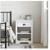 Image de Table de Chevet, Armoire de Lit avec Rangement, Table de Nuit, Armoire de Nuit, Meuble de Chambre à Coucher, Blanc Bois de Pin Massif