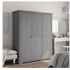 Image de Garde-robe, Armoire à Vêtements, Placard de Vêtements, Meuble de Rangement, Organisateur de Chambre, Gris Bois Massif 355064