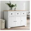 Image de Buffet BODO blanc et marron 115x43x79,5 cm bois massif de pin 355066