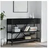 Image de Table console avec tiroirs et étagères noir bois d ingénierie