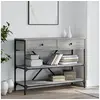 Image de Table console avec tiroirs et étagères gris bois d'ingénierie 833406