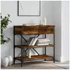 Image de Table console chêne fumé 75x34,5x75 cm bois d'ingénierie 833410