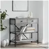 Image de Table console sonoma gris 75x34,5x75 cm bois d'ingénierie 833411