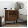 Image de Table de chevet murale chêne brun 40x30x61 cm bois d'ingénierie 833441
