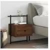 Image de Table de chevet murale chêne brun 35x30x51 cm bois d'ingénierie 833451
