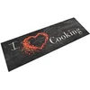 Image de Tapis de cuisine lavable impression cuisine noir 60x180 cm 136550