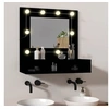 Image de Armoire à Miroir avec LED, Etagère de Rangement Murale avec Miroir, Organisateur de Salle de Bain Toilette, Moderne, 833520