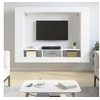 Image de Meuble TV blanc 152x22x113 cm bois d ingénierie
