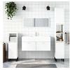 Image de Armoire de bain avec miroir blanc brillant bois d'ingénierie833888